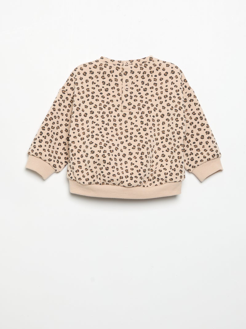 Sweatshirt met lange mouwen Biege - Kiabi