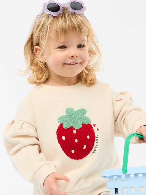 Sweatshirt met lange mouwen en badstof patch - Kiabi