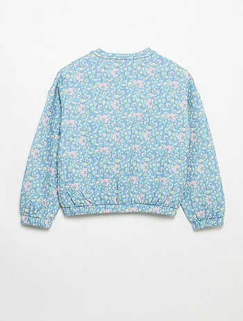Sweatshirt met lange mouwen en drukknopenopening