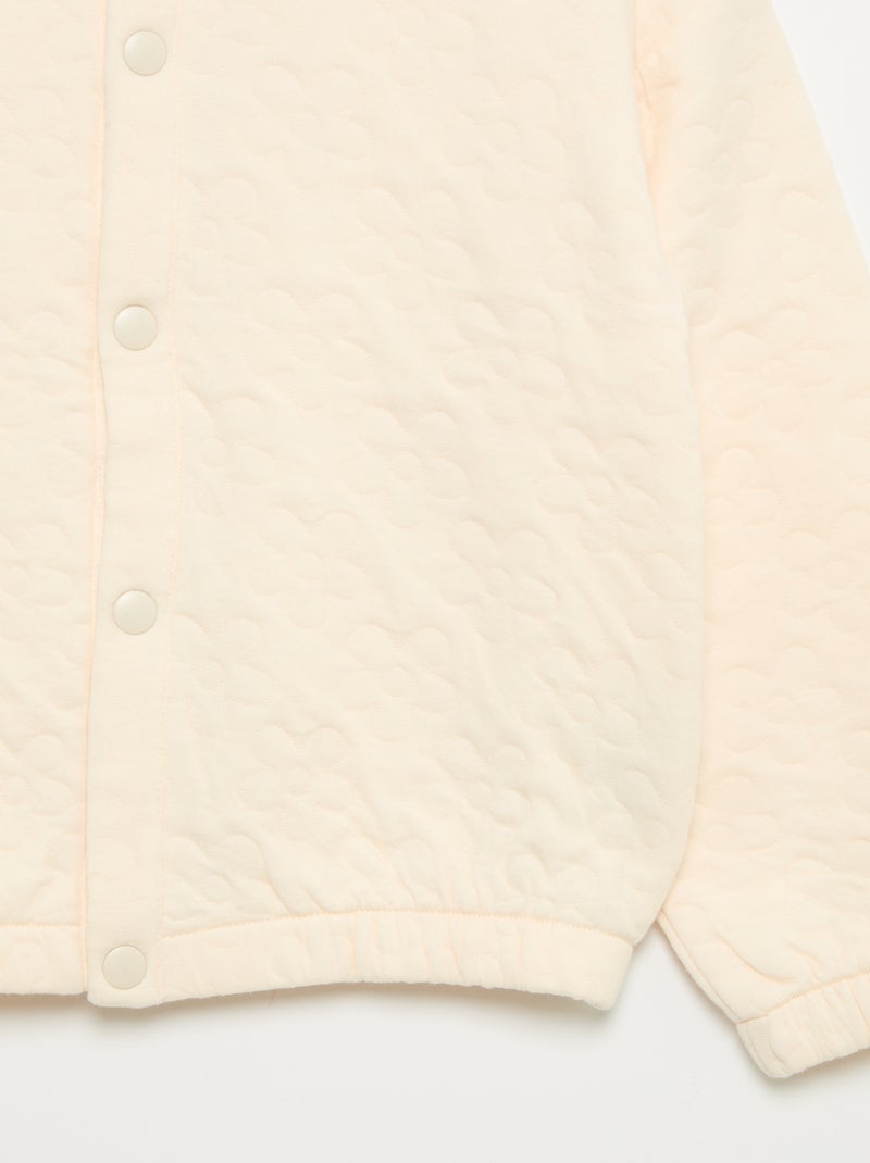 Sweatshirt met lange mouwen en drukknoopsluiting Wit - Kiabi