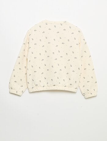 Sweatshirt met lange mouwen en drukknopenopening
