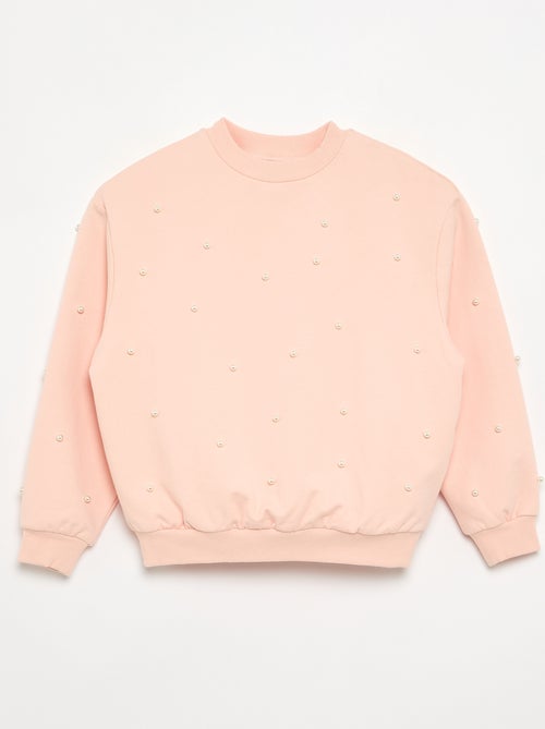 Sweatshirt met lange mouwen en parels - Kiabi