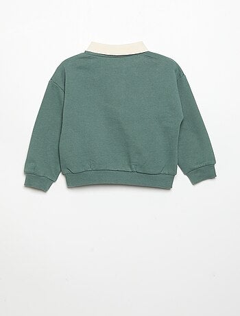 Sweatshirt met lange mouwen en polokraag