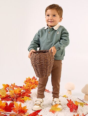 Sweatshirt met lange mouwen en polokraag