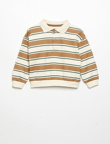 Sweatshirt met lange mouwen en polokraag