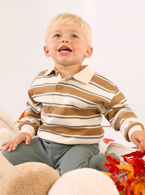 Sweatshirt met lange mouwen en polokraag - Kiabi