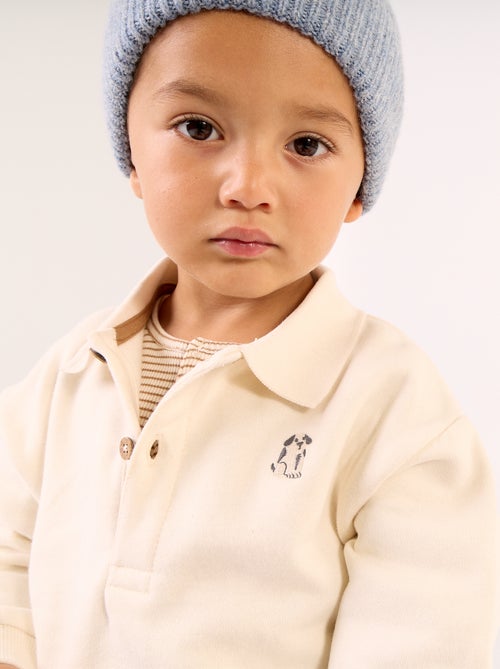 Sweatshirt met lange mouwen en polokraag - Kiabi