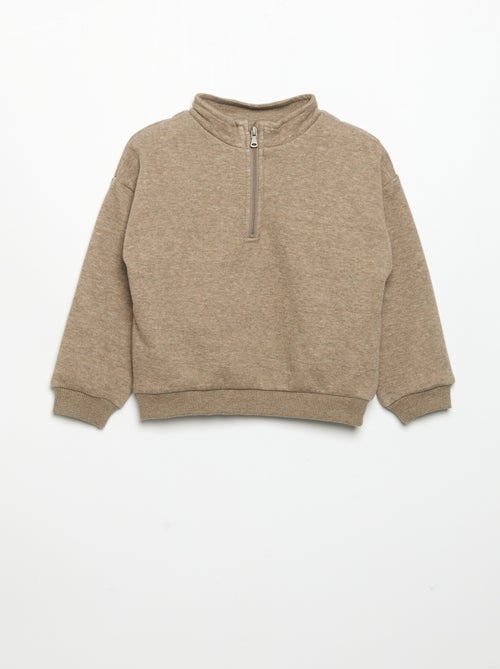 Sweatshirt met lange mouwen en ritskraag - Kiabi Sweatshirt met lange mouwen en ritskraag - Kiabi