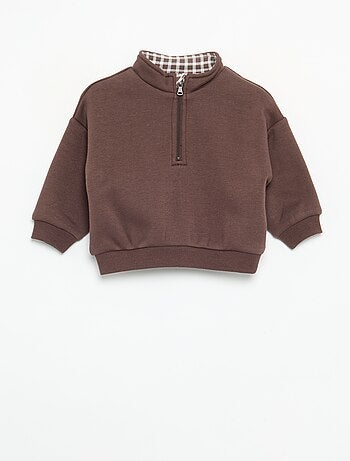 Sweatshirt met lange mouwen en ritskraag
