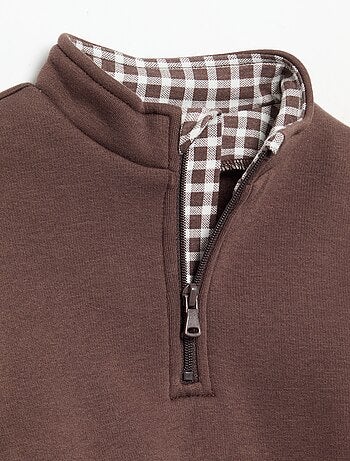 Sweatshirt met lange mouwen en ritskraag