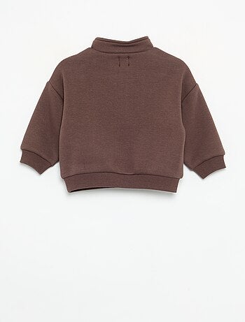 Sweatshirt met lange mouwen en ritskraag