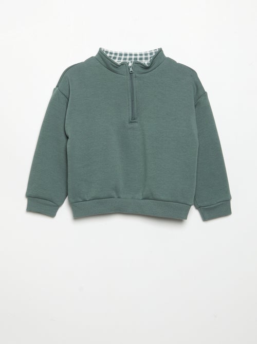 Sweatshirt met lange mouwen en ritskraag - Kiabi