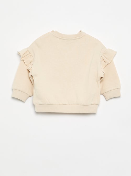 Sweatshirt met lange mouwen en ruches op de schouders - Kiabi