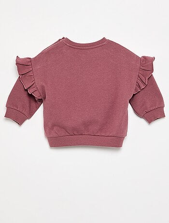 Sweatshirt met lange mouwen en ruches op de schouders
