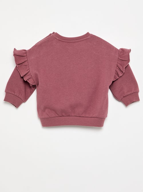 Sweatshirt met lange mouwen en ruches op de schouders - Kiabi