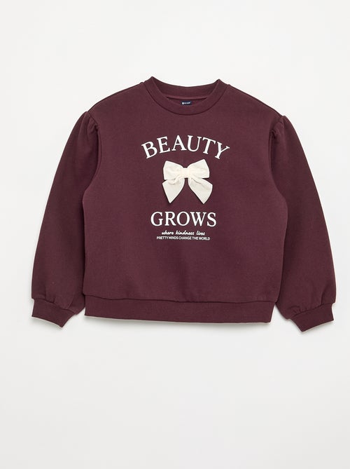 Sweatshirt met lange mouwen en strik - Kiabi