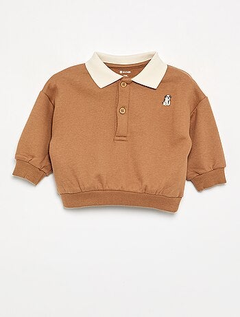 Sweatshirt met lange mouwen en polokraag