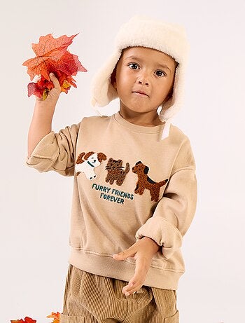 Sweatshirt met lange mouwen van fleece met animatie
