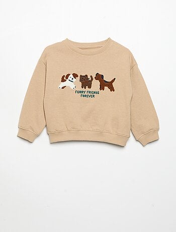 Sweatshirt met lange mouwen van fleece met animatie