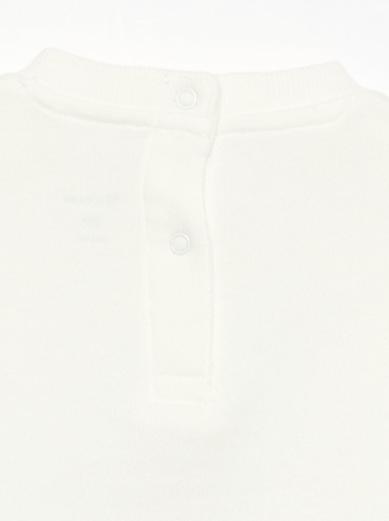 Sweatshirt met lange mouwen van fleece met animatie Wit - Kiabi