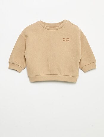 Sweatshirt met lange mouwen van molton