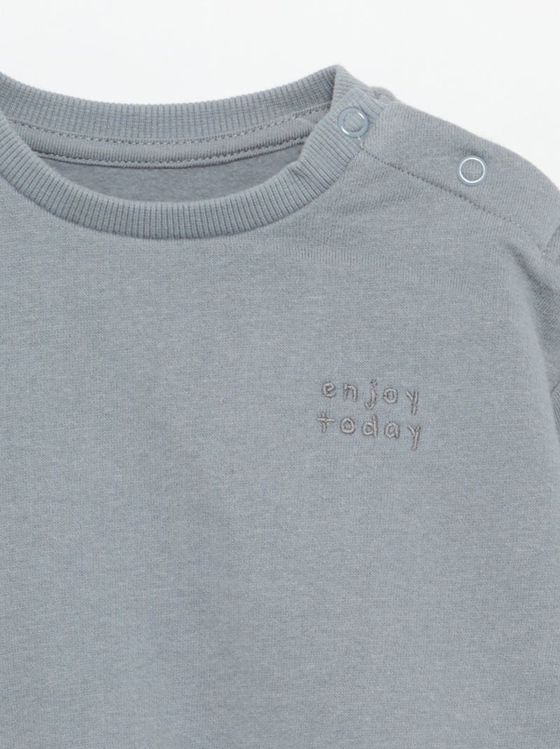 Sweatshirt met lange mouwen van molton Grijs - Kiabi