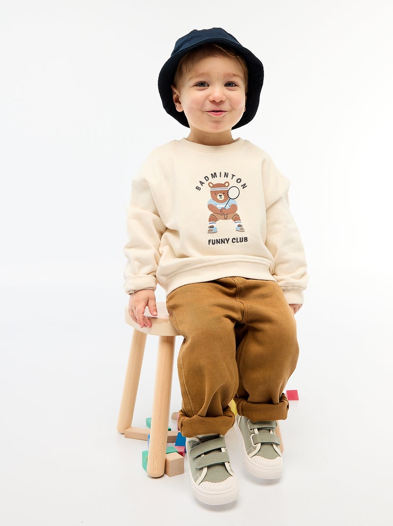 Sweatshirt met lange mouwen Wit - Kiabi