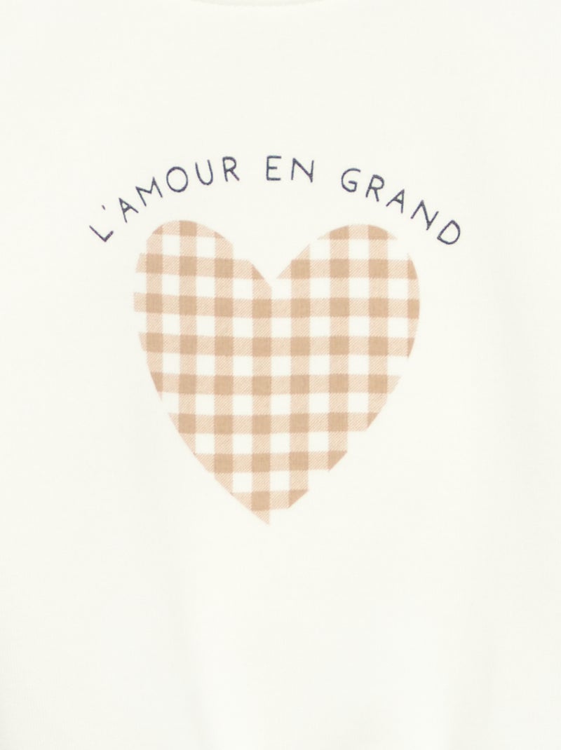 Sweatshirt met lange mouwen Wit - Kiabi
