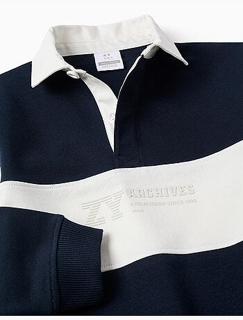 Sweatshirt met polokraag en colour block