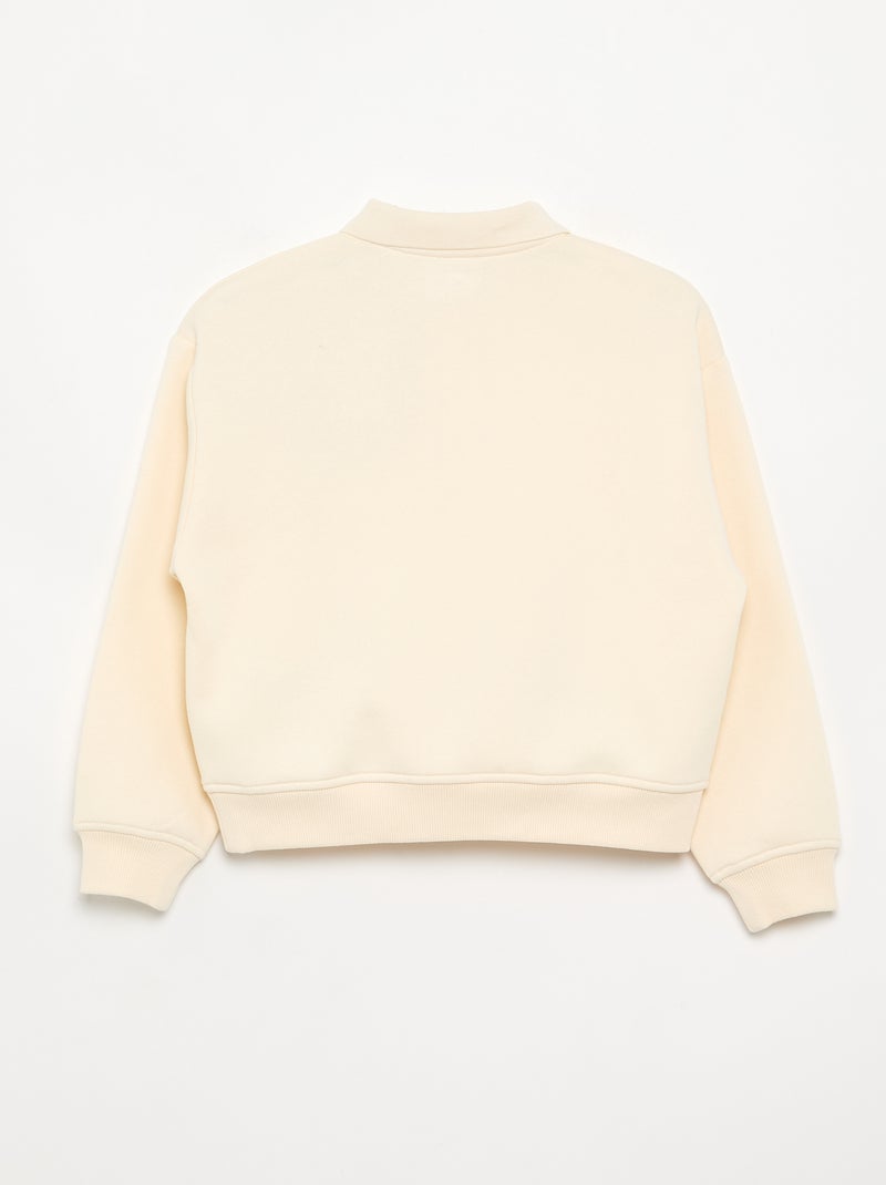 Sweatshirt met polokraag Wit - Kiabi