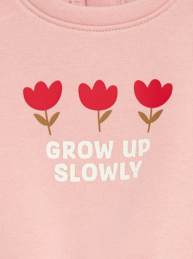 Sweatshirt met print en ronde hals Rose - Kiabi