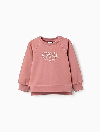 Sweatshirt met reliëfprint beaux arts, oudroze