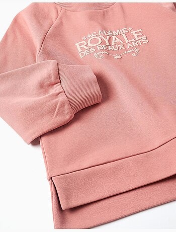 Sweatshirt met reliëfprint beaux arts, oudroze