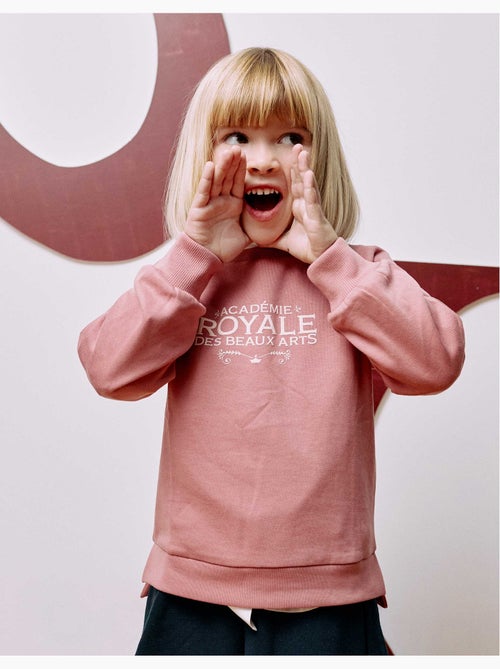 Sweatshirt met reliëfprint Beaux Arts, oudroze - Kiabi Sweatshirt met reliëfprint Beaux Arts, oudroze - Kiabi
