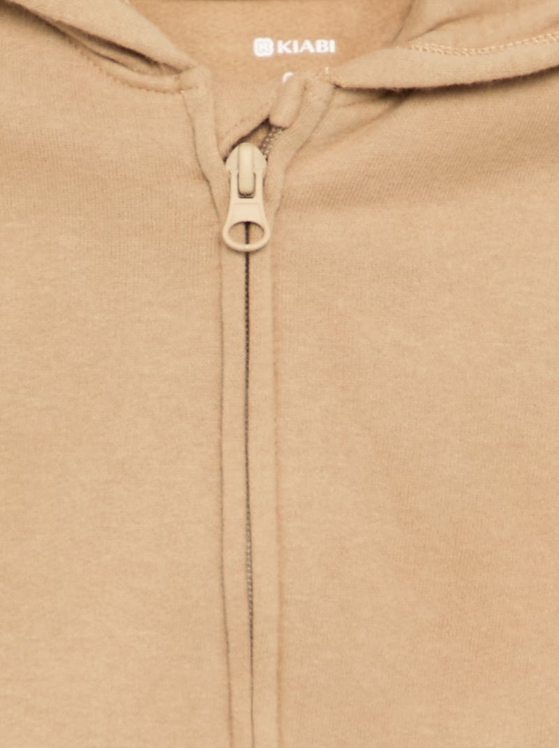 Sweatshirt met rits en capuchon Biege - Kiabi