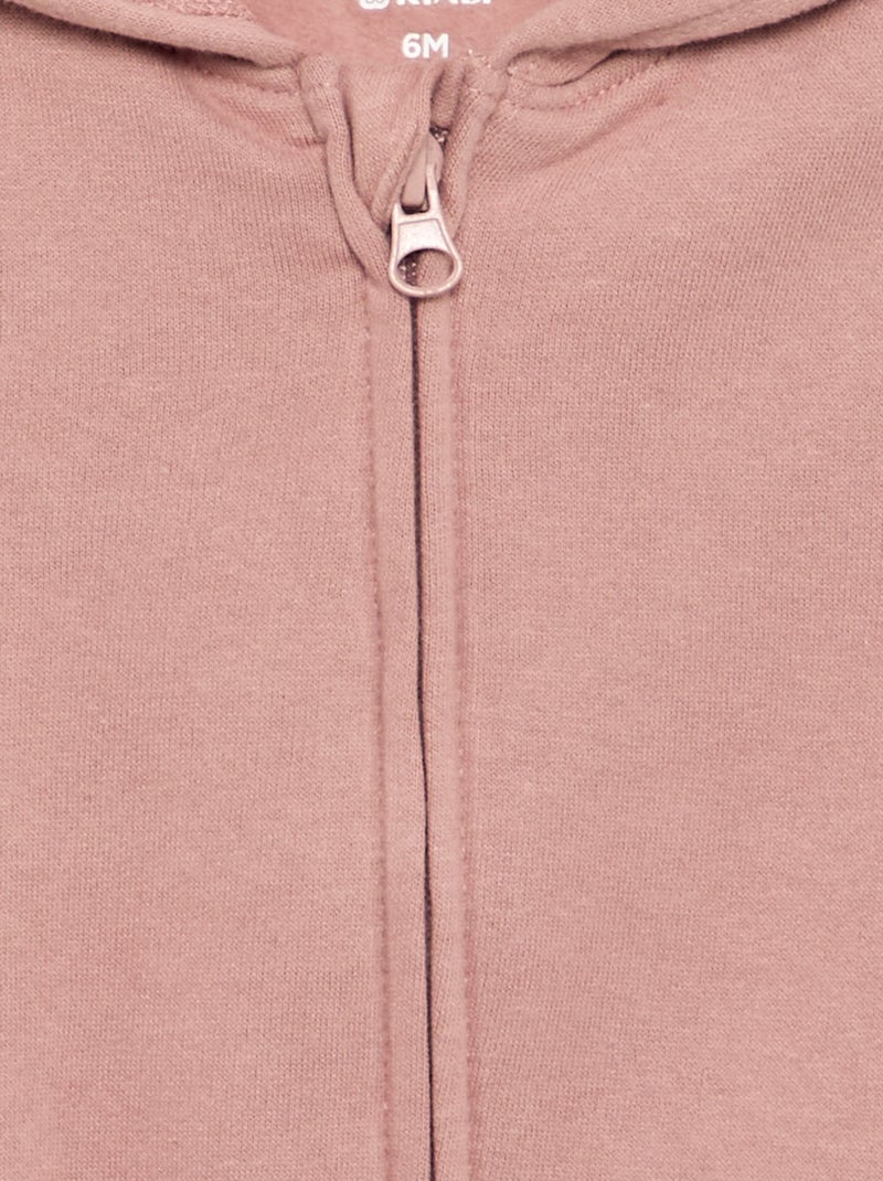 Sweatshirt met rits en capuchon Rose - Kiabi