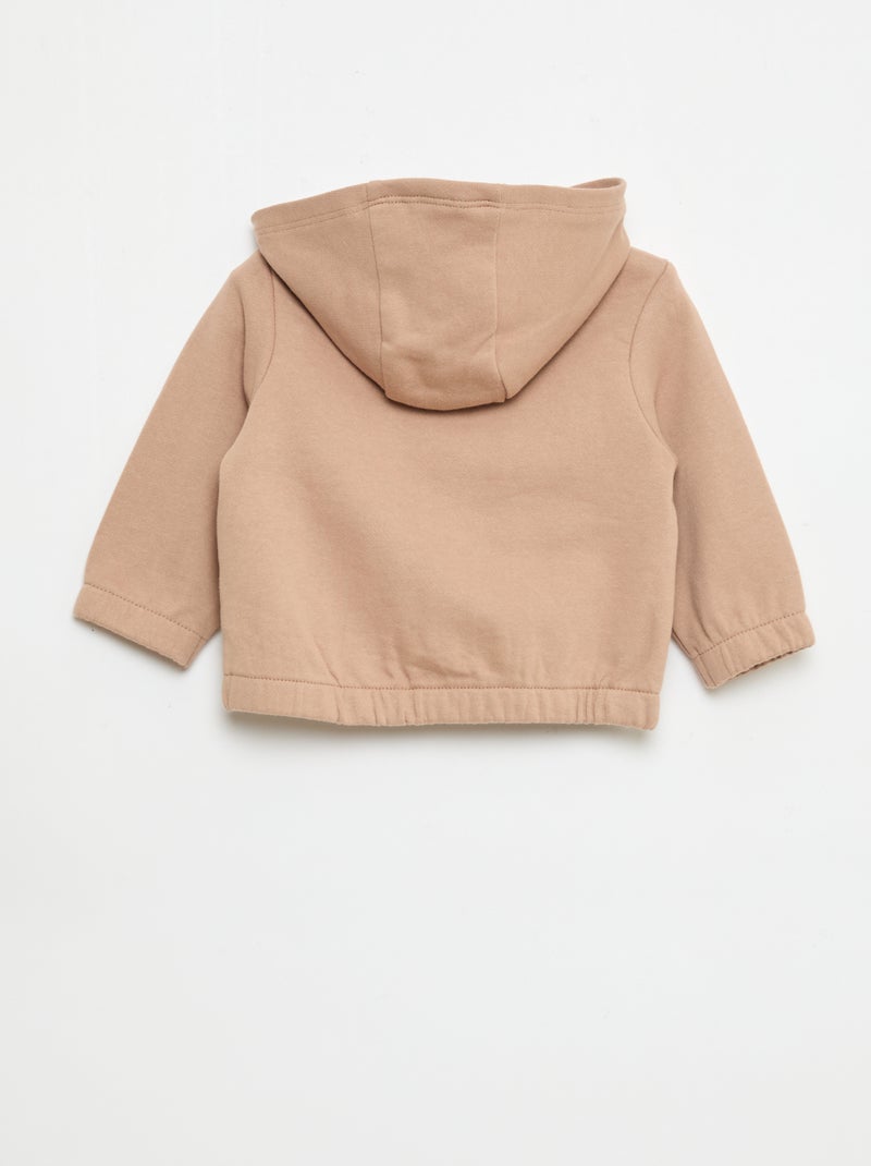 Sweatshirt met rits van french terry Biege - Kiabi