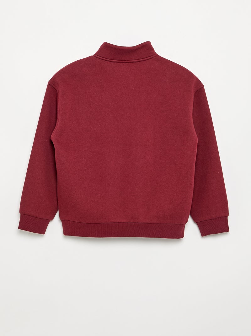 Sweatshirt met ritskraag Rood - Kiabi