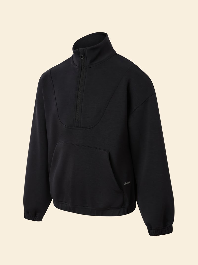 Sweatshirt met ritskraag Zwart - Kiabi
