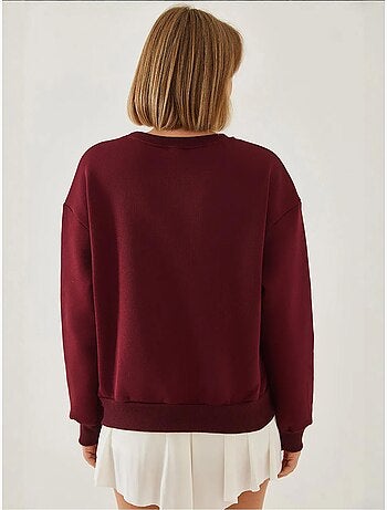 Sweatshirt met ronde hals en geborsteld garen met hartjesprint lucci