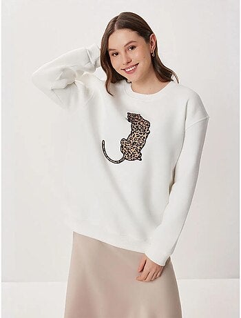Sweatshirt met ronde hals, lange mouwen en gebreide afwerking istanbul