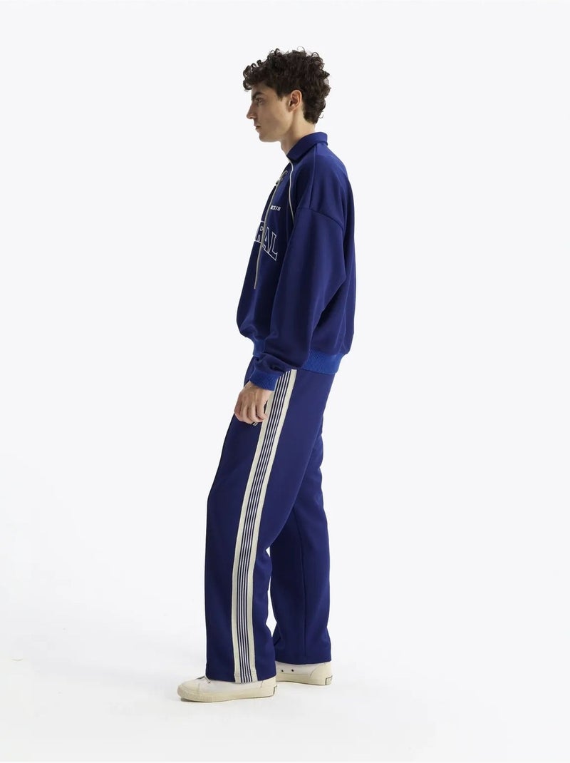 Sweatshirt met trekkoordhalslijn en print giesto Electrisch blauw - Kiabi