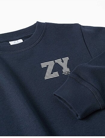 Sweatshirt met zy reliëfprint