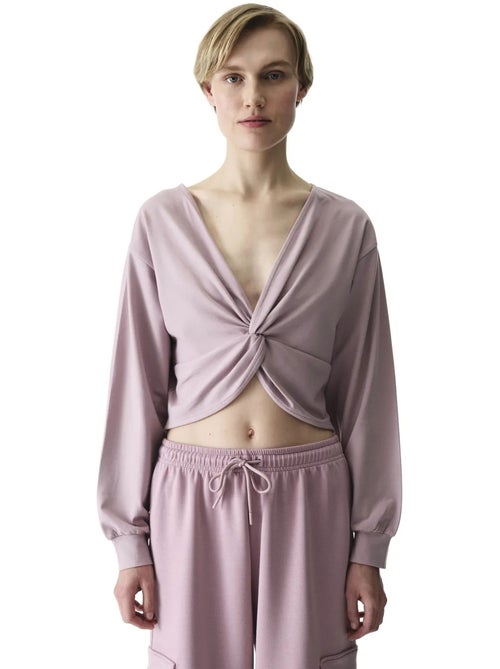 Sweatshirt midi oversize à col v et lien penti - Kiabi Sweatshirt midi oversize à col v et lien penti - Kiabi
