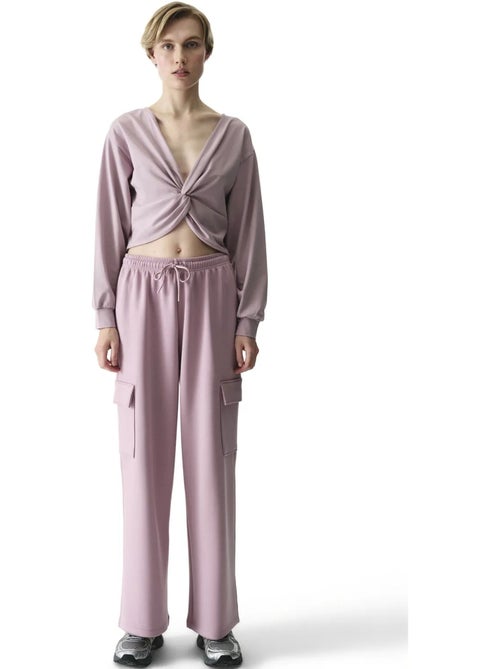 Sweatshirt midi oversize à col v et lien penti - Kiabi Sweatshirt midi oversize à col v et lien penti - Kiabi