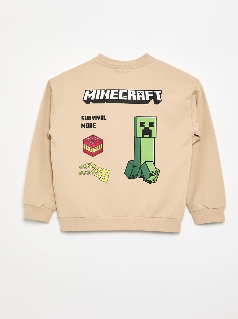 Sweatshirt 'Minecraft' met lange mouwen Biege - Kiabi