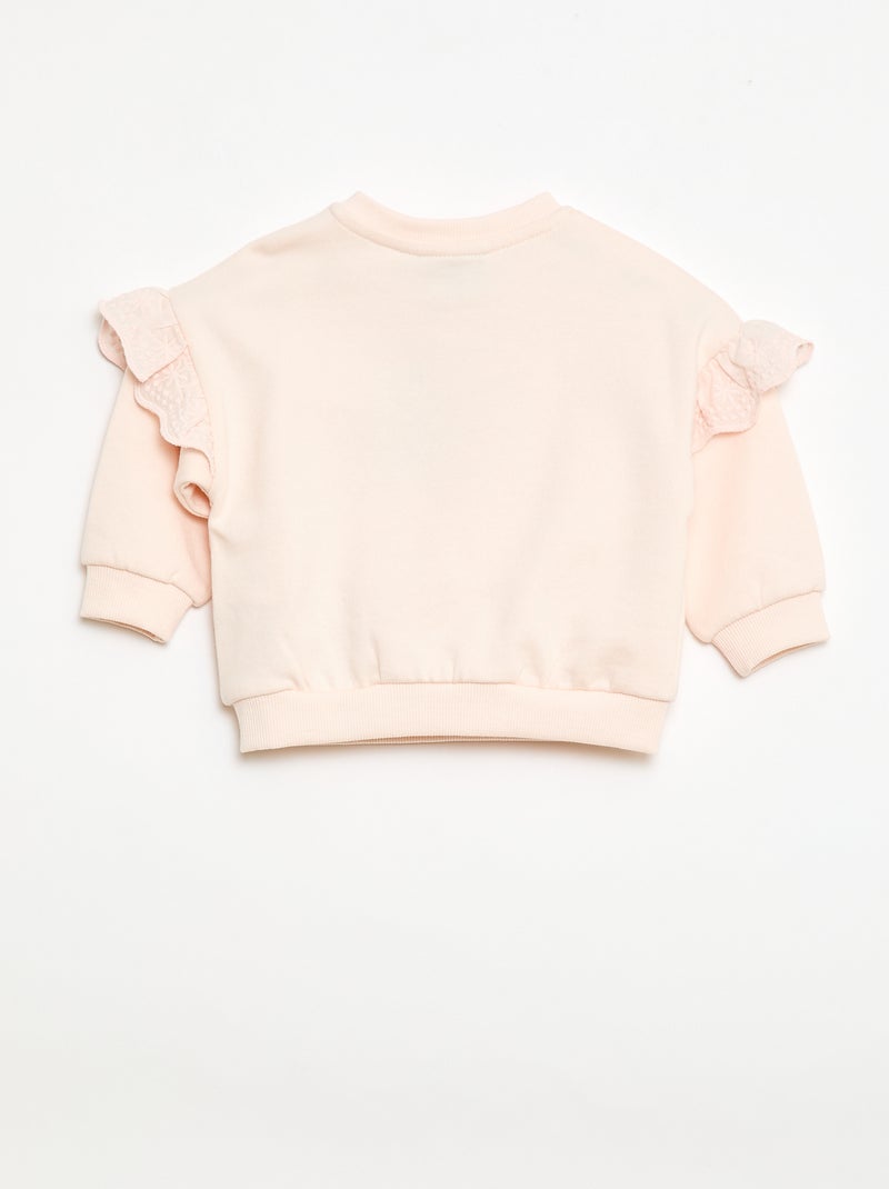 Sweatshirt 'Minnie' 'Disney' met lange mouwen en geborduurde volants Rose - Kiabi