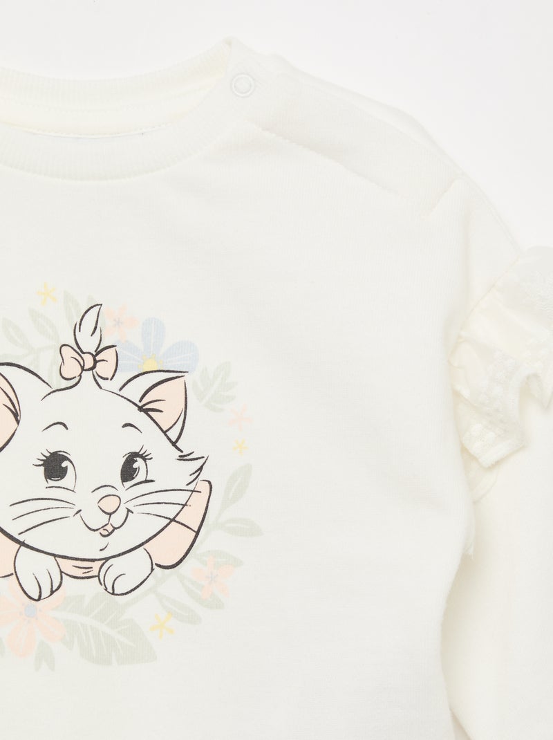 Sweatshirt 'Minnie' 'Disney' met lange mouwen en geborduurde volants Wit - Kiabi