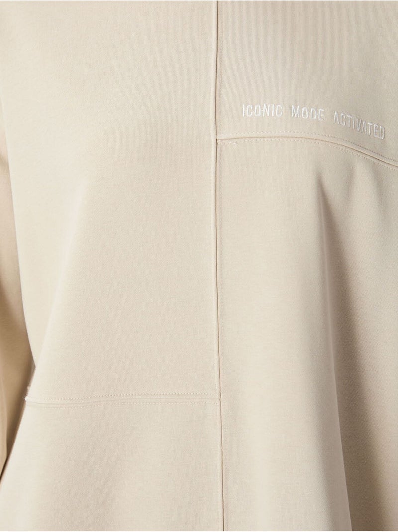 Sweatshirt oversize à col rond tommy Beige argile - Kiabi