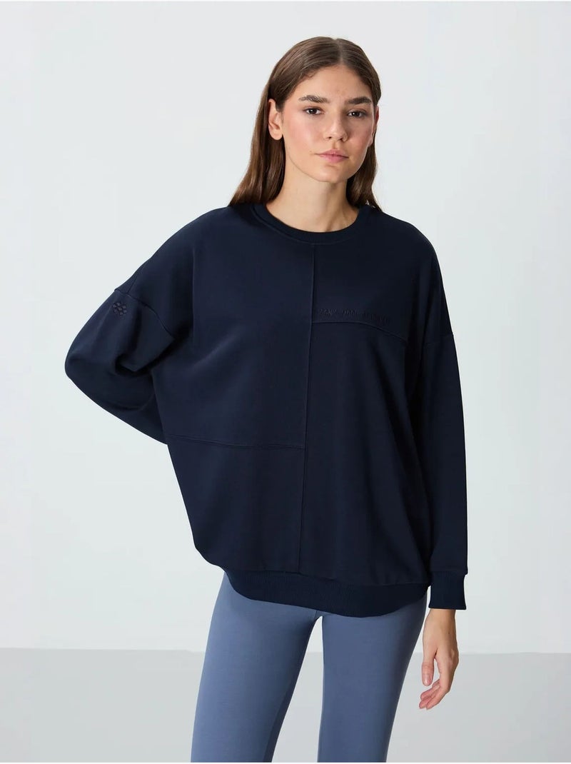 Sweatshirt oversize à col rond tommy Bleu marine - Kiabi